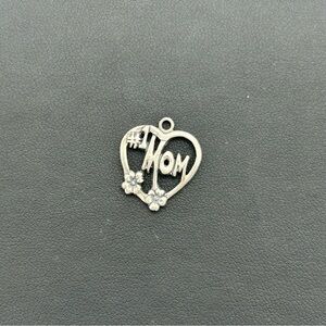 Sterling Silver Heart ‘#1 Mom’ Pendant